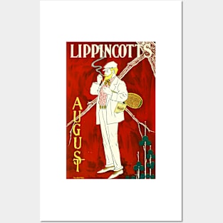 LIPPINCOTT'S AUGUST by William Carqueville 1895 American Magazine Advertisement Posters and Art